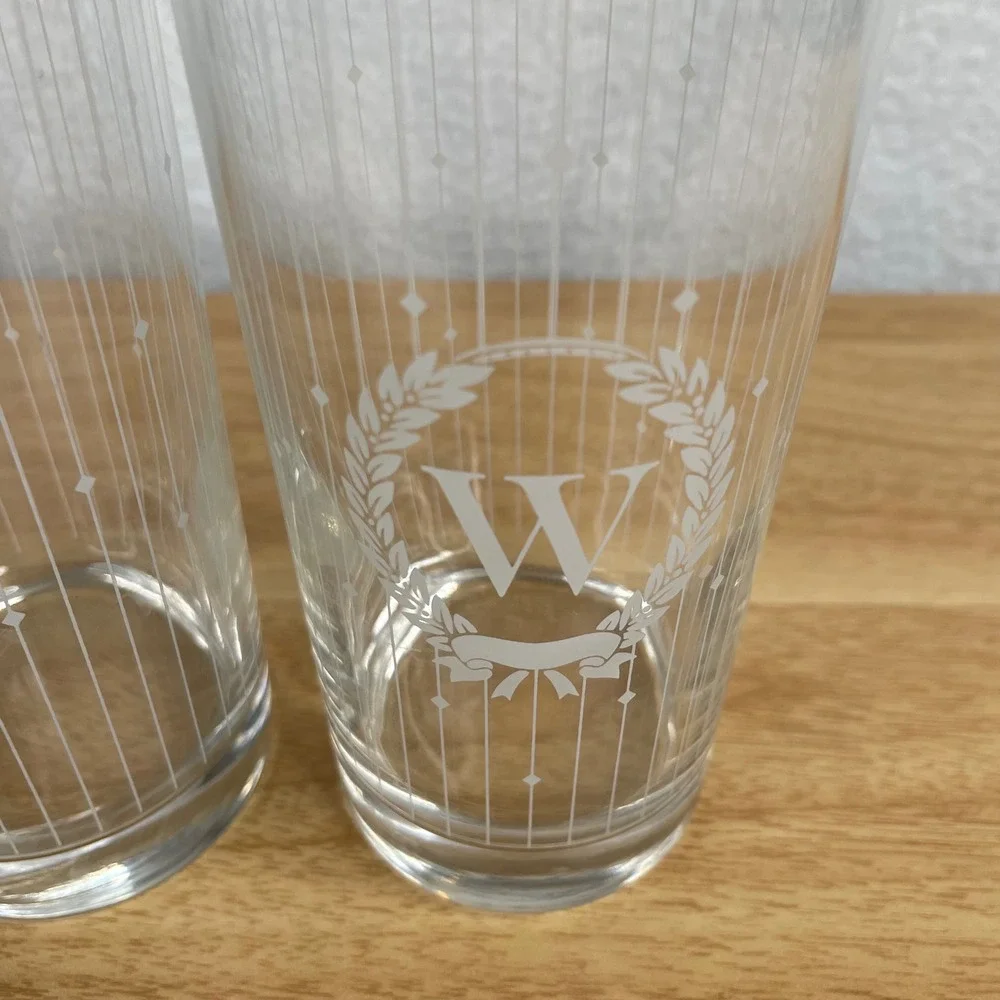 Set of 2 Vintage Etched‎ Monogram 